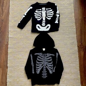 Black 3T Skeleton Hoodie zip up sweatshirt and long sleeve shirt